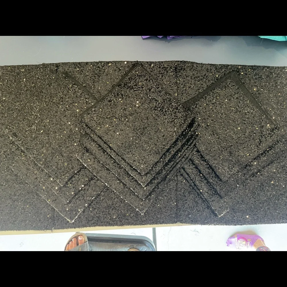 Black Sequin Square Centerpeice